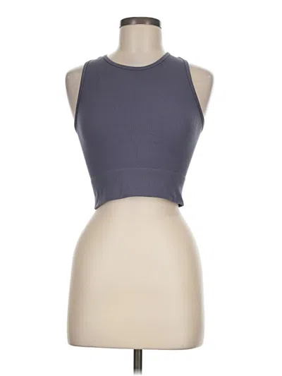 Pre-owned Aura Tank Top Gray Halter Neckline Tops