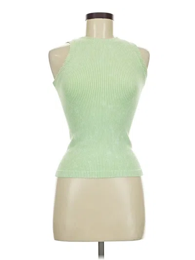 Pre-owned Aura Tank Top Green Halter Neckline Tops