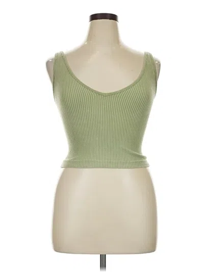 Pre-owned Aura Tank Top Green Strapless Neckline Tops