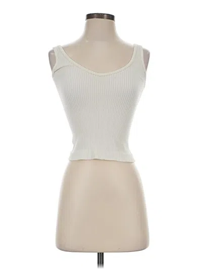 Pre-owned Aura Tank Top Ivory Strapless Neckline Tops