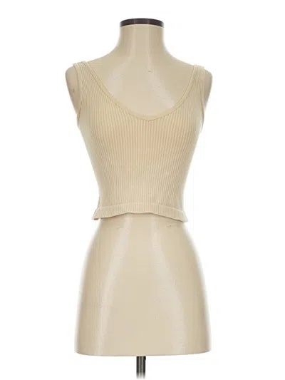 Pre-owned Aura Tank Top Ivory Strapless Neckline Tops