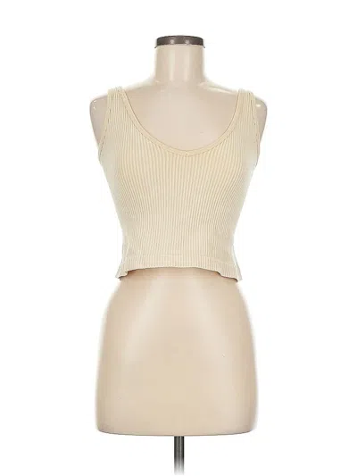 Pre-owned Aura Tank Top Ivory Strapless Neckline Tops In White