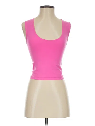 Pre-owned Aura Tank Top Pink Halter Neckline Tops