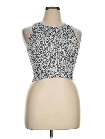 Pre-owned Aura Tank Top Silver Halter Neckline Tops