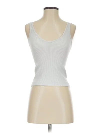 Pre-owned Aura Tank Top Silver Strapless Neckline Tops