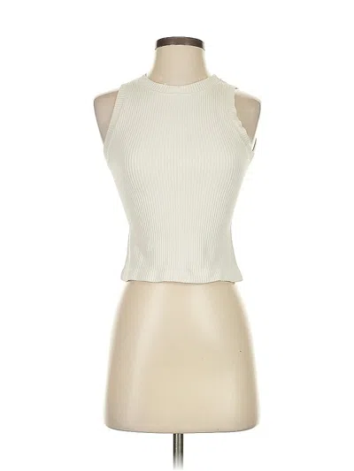 Pre-owned Aura Tank Top White Halter Neckline Tops