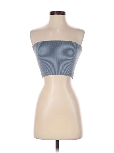 Pre-owned Aura Tube Top Blue Strapless Neckline Tops