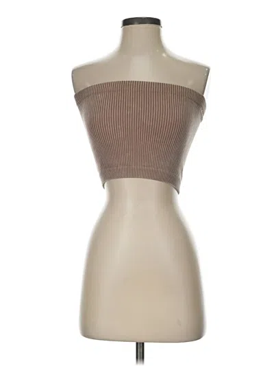 Pre-owned Aura Tube Top Brown Strapless Neckline Tops