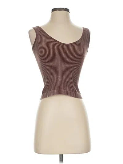 Pre-owned Aura Tube Top Brown Strapless Neckline Tops