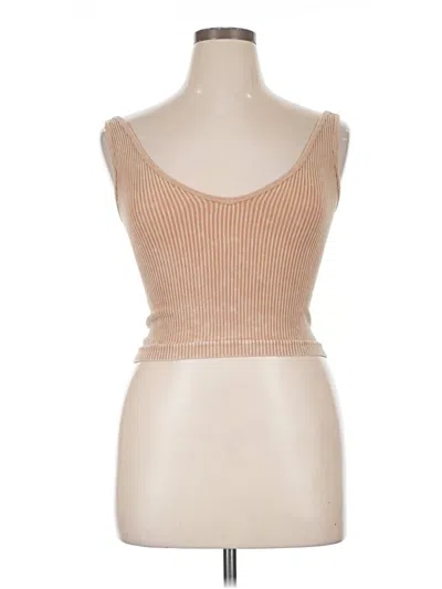 Pre-owned Aura Tube Top Tan Strapless Neckline Tops