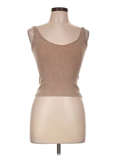Pre-owned Aura Tube Top Tan Strapless Neckline Tops