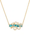 Auragraph 18k Yellow Gold Mood Diamond And Turquoise Necklace