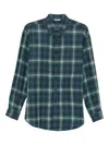 Auralee Airy Wool Check Shirt In Multi