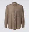Auralee Long Sleeve Checked Button-down Shirt In Brown