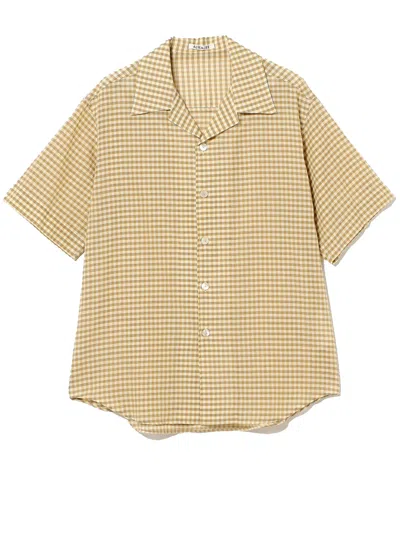 Auralee Airy Light H/s Shirt In Brown