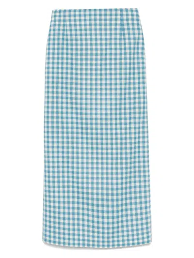 Auralee Airy Maxi Skirt In Blue