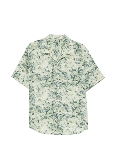 Auralee Airy Printed Short-sleeved Shirt In Multi