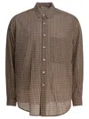 Auralee Long Sleeve Checked Button-down Shirt In Brown