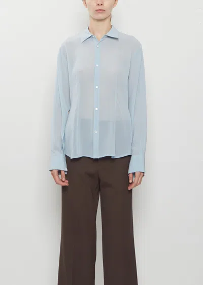 Auralee Airy Silk Georgette Shirt In Blue