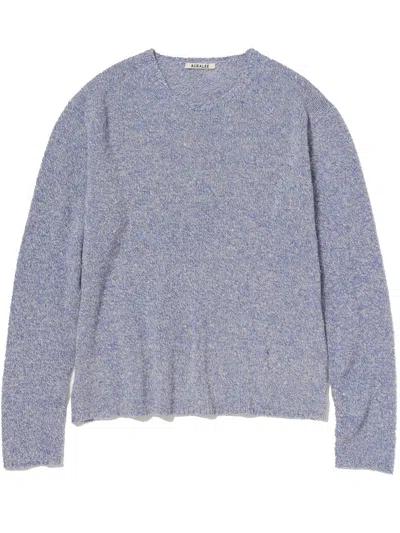 Auralee Airy Silk Wool Knit In Blue