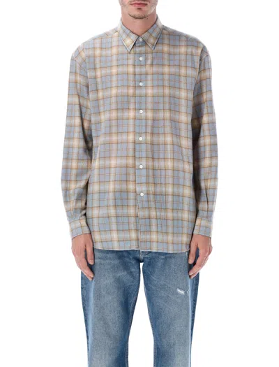 AURALEE AURALEE AIRY WOOL CHECK RELAXED-FIT SHIRT