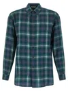 Auralee Lightweight Wool Plaid Long Sleeve Shirt In Green