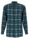 Auralee Lightweight Wool Plaid Long Sleeve Shirt In Green