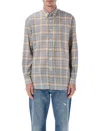 Auralee Airy Wool Check Shirt In Multi