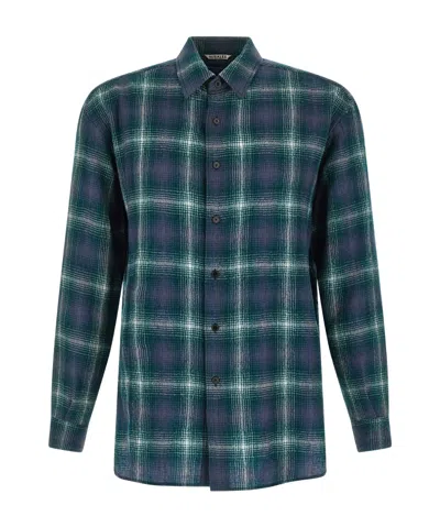 AURALEE 'AIRY WOOL CHECK' SHIRT