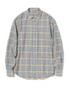 Auralee Airy Wool Check Uomo Shirt Light Blue And Beige In Blue