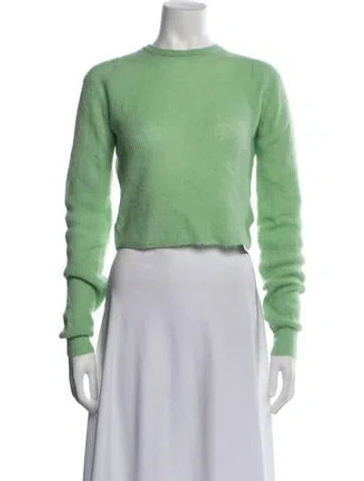 Pre-owned Auralee Alpaca Crew Neck Sweater In Green