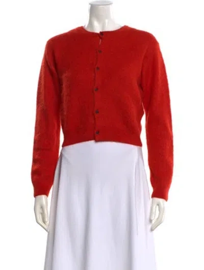 Pre-owned Auralee Alpaca Crew Neck Sweater W/ Tags In Orange