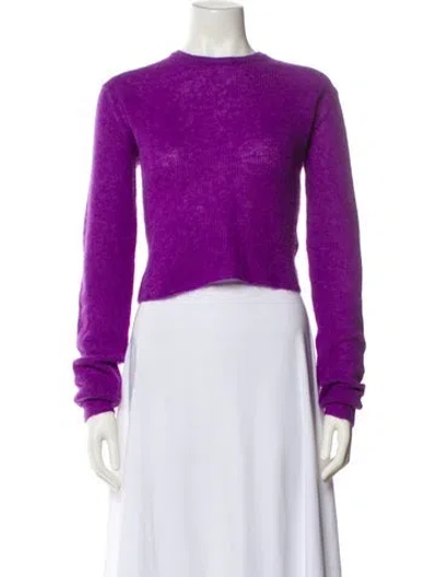 Pre-owned Auralee Alpaca Crew Neck Sweater W/ Tags In Purple