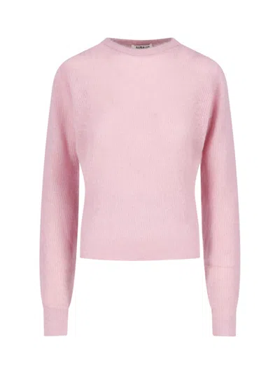 Auralee Alpaca-blend Sweater In Pink