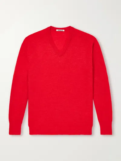 Auralee Long-sleeved Sweater In Red
