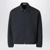 Auralee Wool Jacket Elastic Cuffs Point Collar In Black
