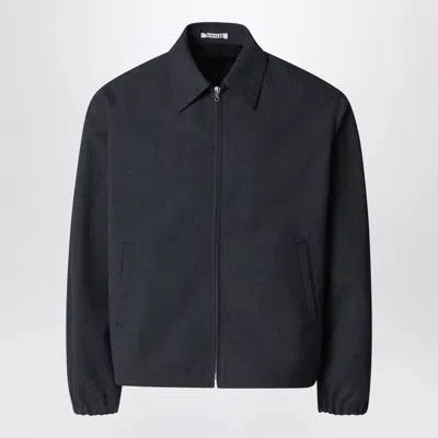 AURALEE AURALEE ANTHRACITE GREY WOOL ZIPUP BLOUSON