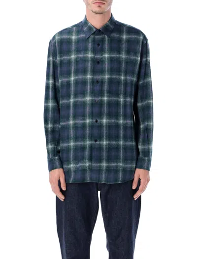 AURALEE AURALEE AURALEE AIRY WOOL CHECK RELAXED-FIT SHIRT