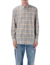 Auralee Airy Wool Check Relaxed-fit Shirt In Multi