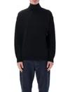 Auralee Brushed Super Kid Mohair Knit Relaxed Polo In Black
