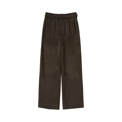 Pre-owned Auralee Baby Camel Flannerl Slacks 'dark Brown' | Women's Size 1