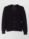 Auralee Baby Cashmere Cardigan Long Sleeves V Neckline In Black