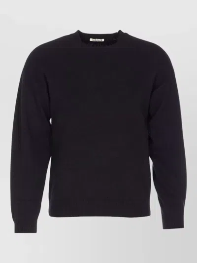Auralee Baby Crewneck Sweater Long Sleeves In Black
