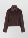 Auralee Baby Jacket With Long Sleeves And Flap Pockets In Brown