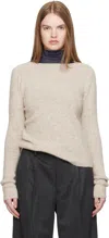 Auralee Beige Cashmere Melange Knit Sweater In Neutral