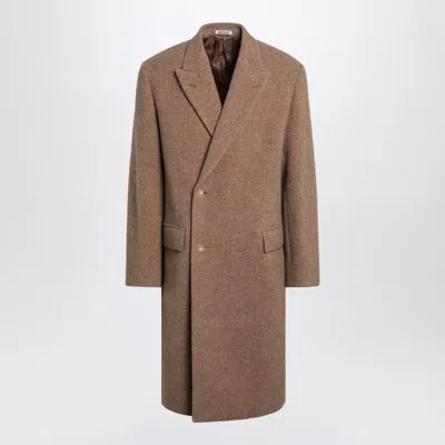AURALEE AURALEE  BEIGE DOUBLE-BREASTED WOOL COAT