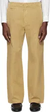 Auralee Beige Finx Gabardine Trousers In Dyed Beige