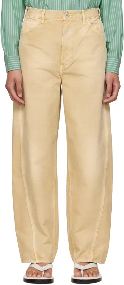 Auralee Beige Organic Cotton Duck Trousers
