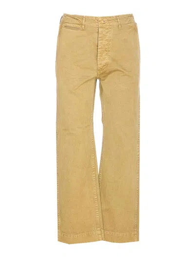 AURALEE BEIGE PRODUCT DYED PANTS