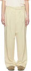 Auralee Beige Super Fine Tropical Wool Two-tuck Trousers In Ivory